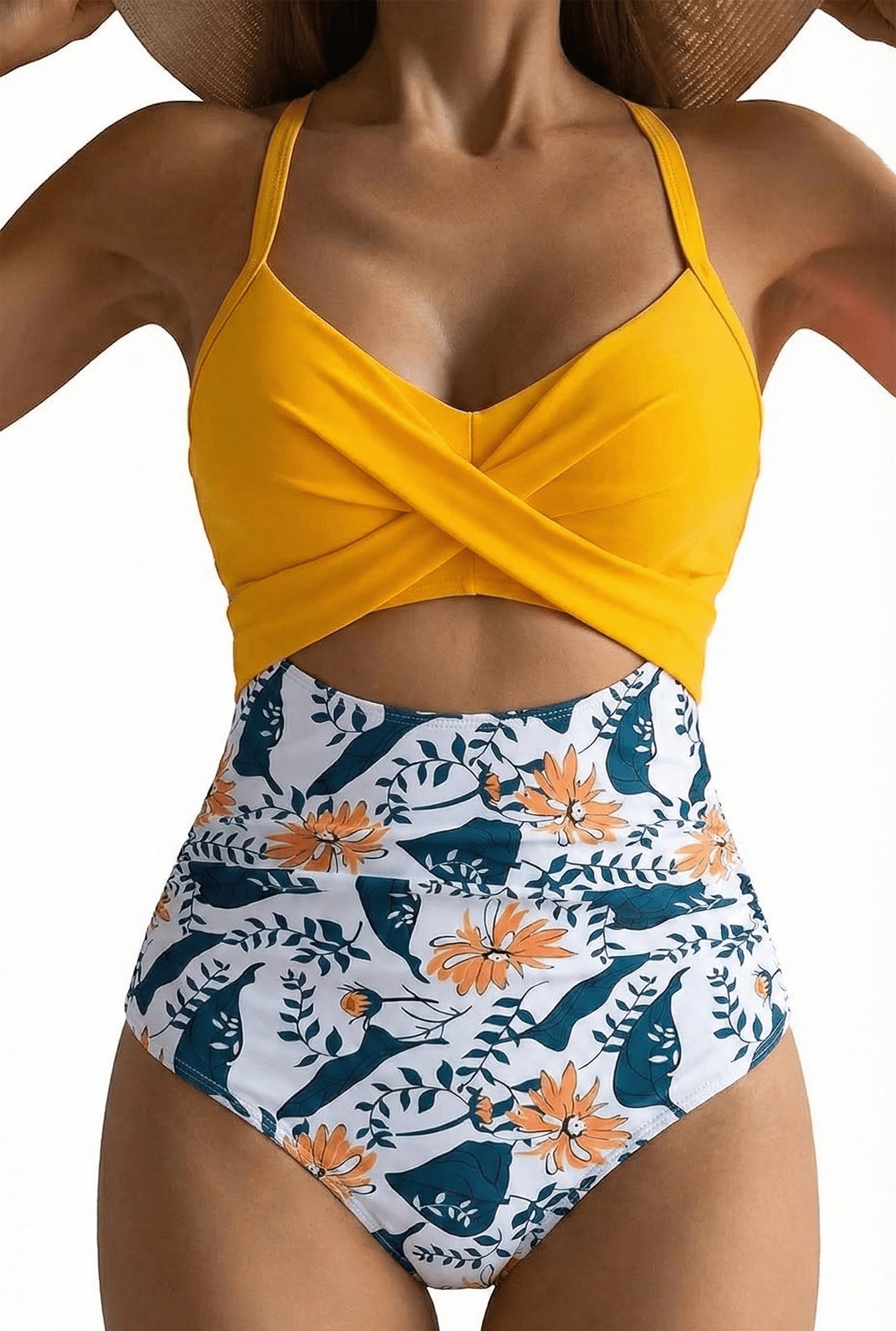 Women'S Swimsuits One Piece Bathing Suit for Women Tummy Control Cutout High Waisted Bathing Suit Wrap Tie Back 1 Piece Swimsuit