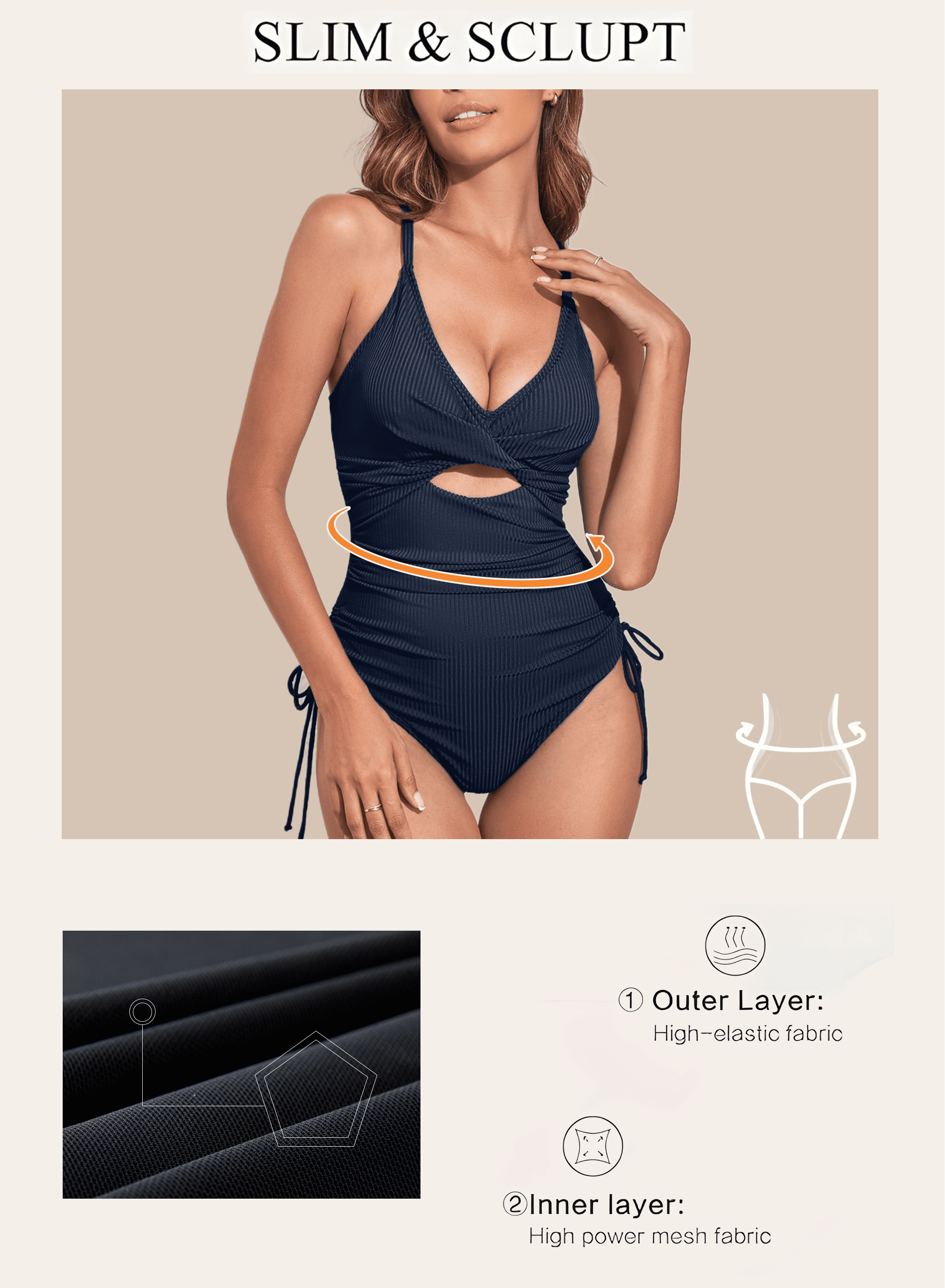 . High Cut Criss Cross V-Neck One-Piece Swimsuit (Women'S)