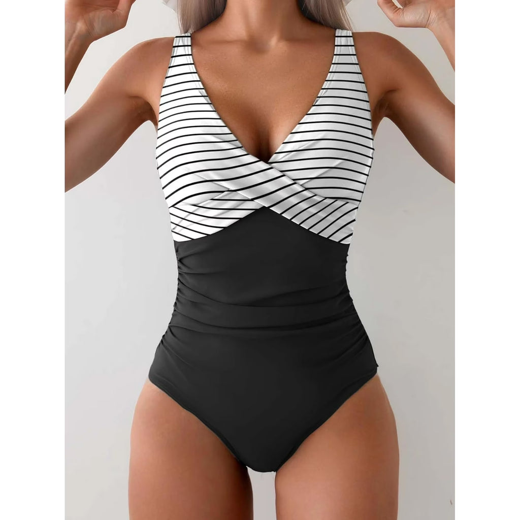 Women One Piece Swimsuits Bathing Suit Tummy Control Lady Slimming Swimwear