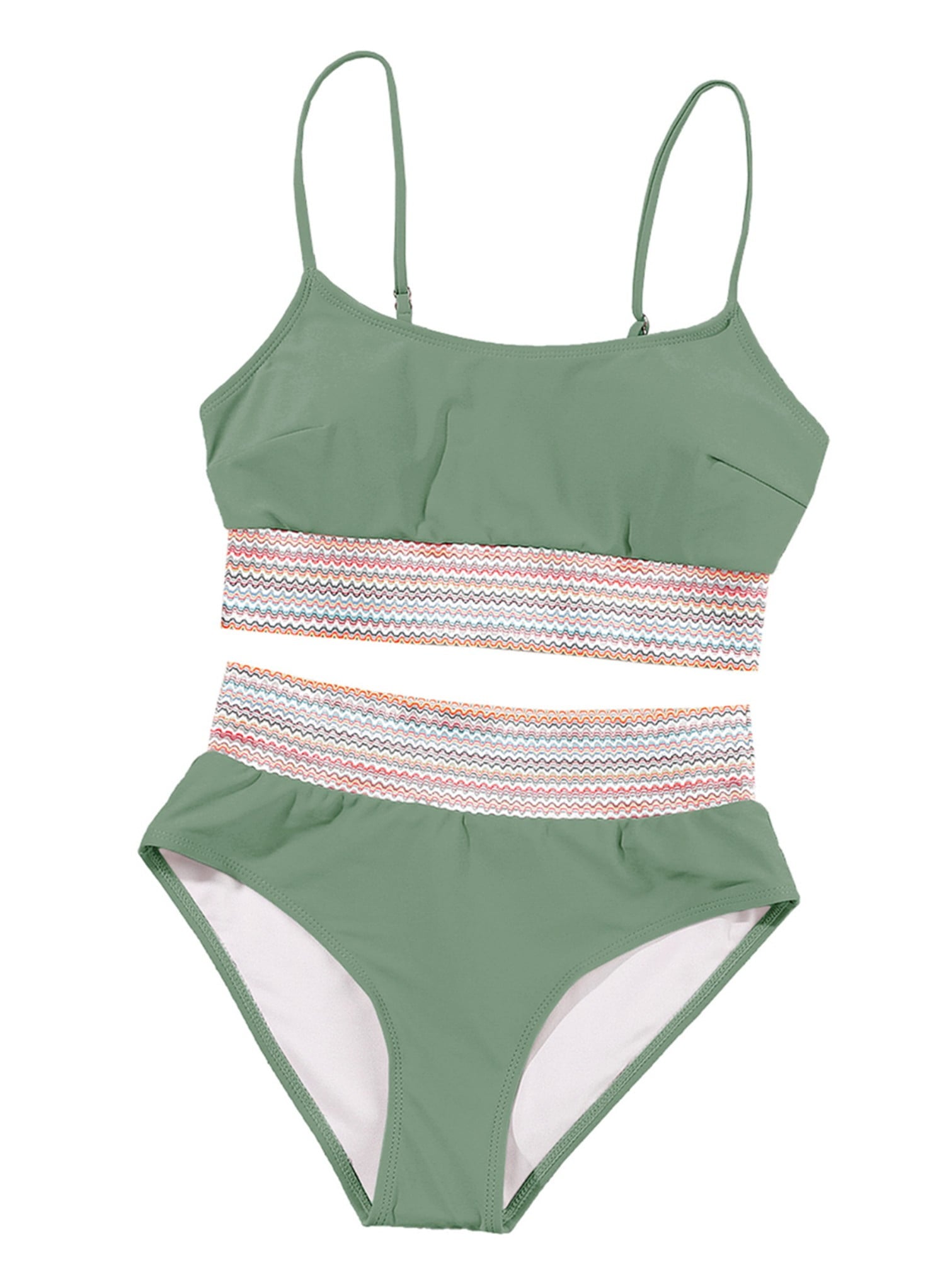 Womens Bikini Swimsuits High Waisted Bathing Suits for Women Two Piece Tummy Control Swimsuits Sexy Swimwear Bikini Sets Green S